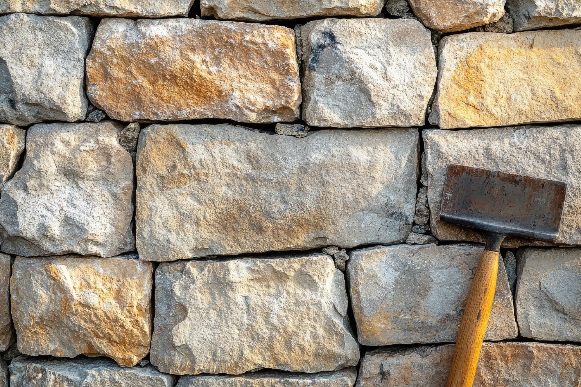 Stone masonry wall repair on a Greater Cleveland property